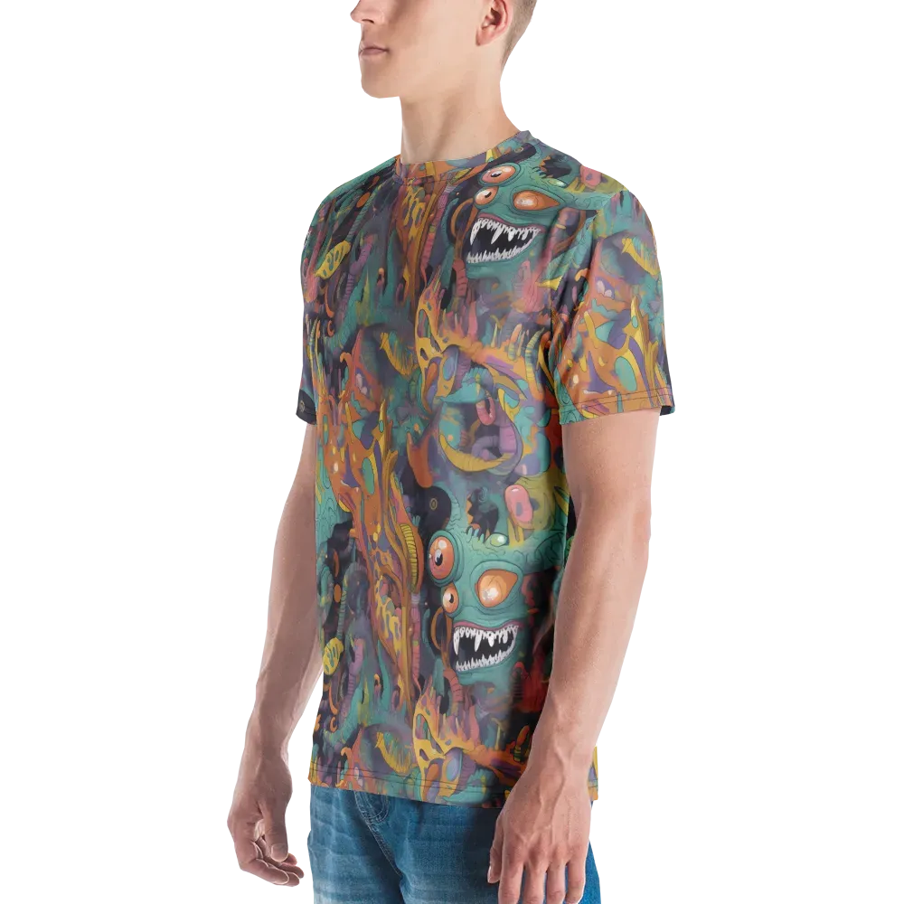 Neon Menagerie on Men's Crew Neck T-Shirt — Left