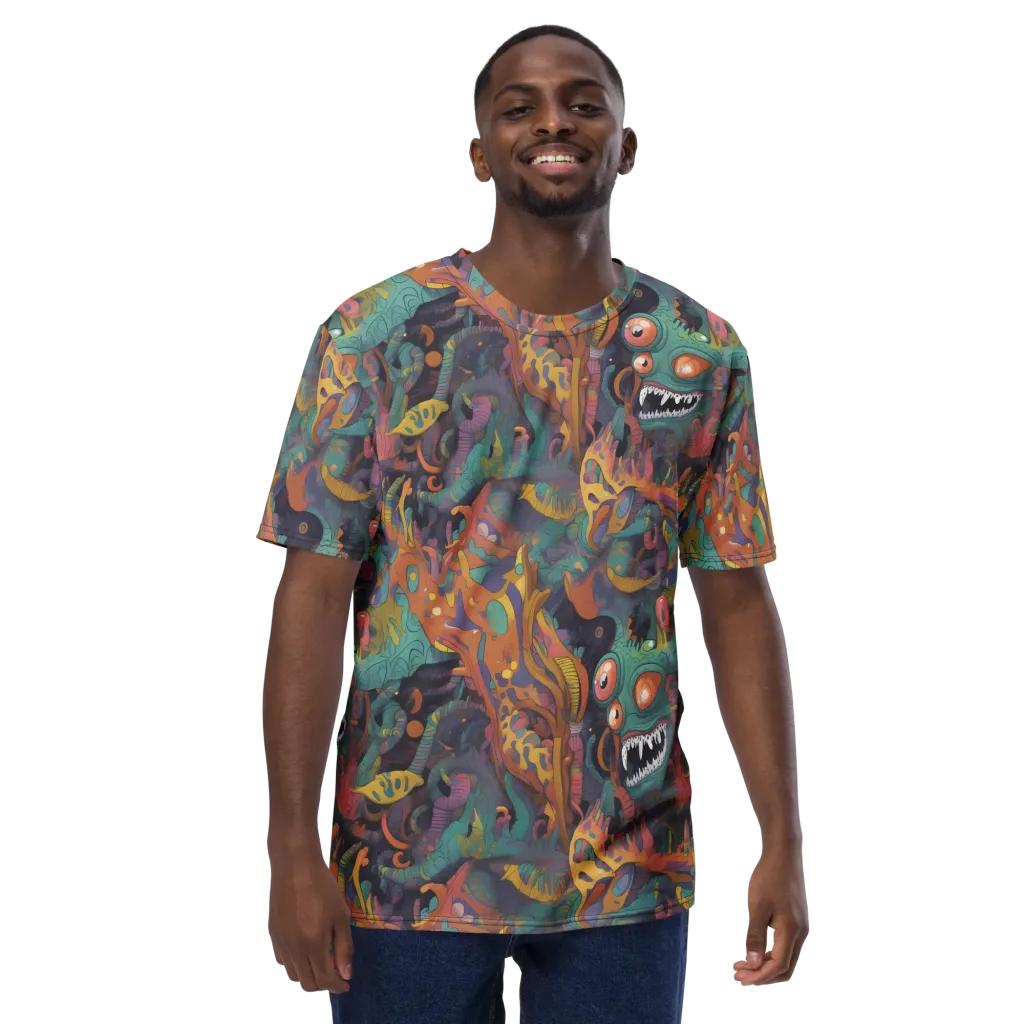 Neon Menagerie on Men's Crew Neck T-Shirt — Front print