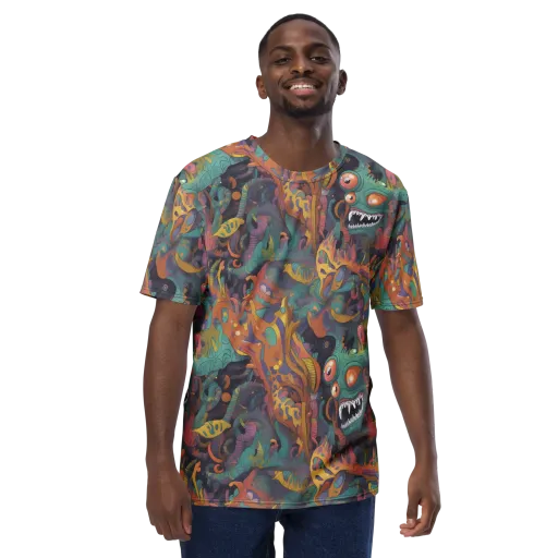Neon Menagerie on a Men's Crew Neck T-Shirt