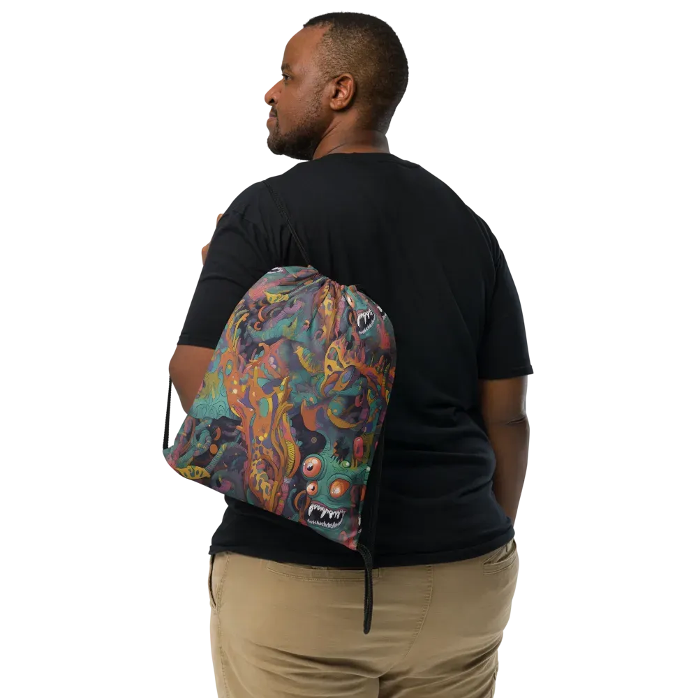 Neon Menagerie on Drawstring Bag — Print file