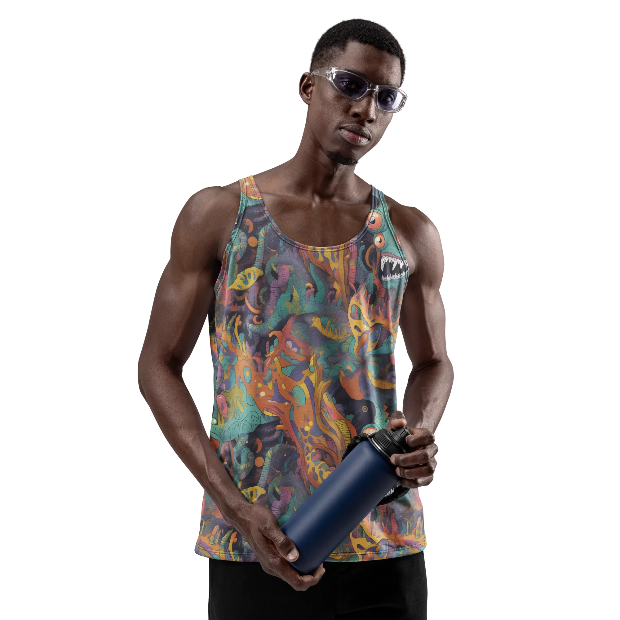 Neon Menagerie on Men's Tank Top — Front print