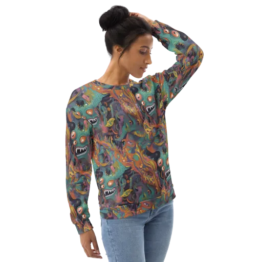 Neon Menagerie on a Sweatshirt
