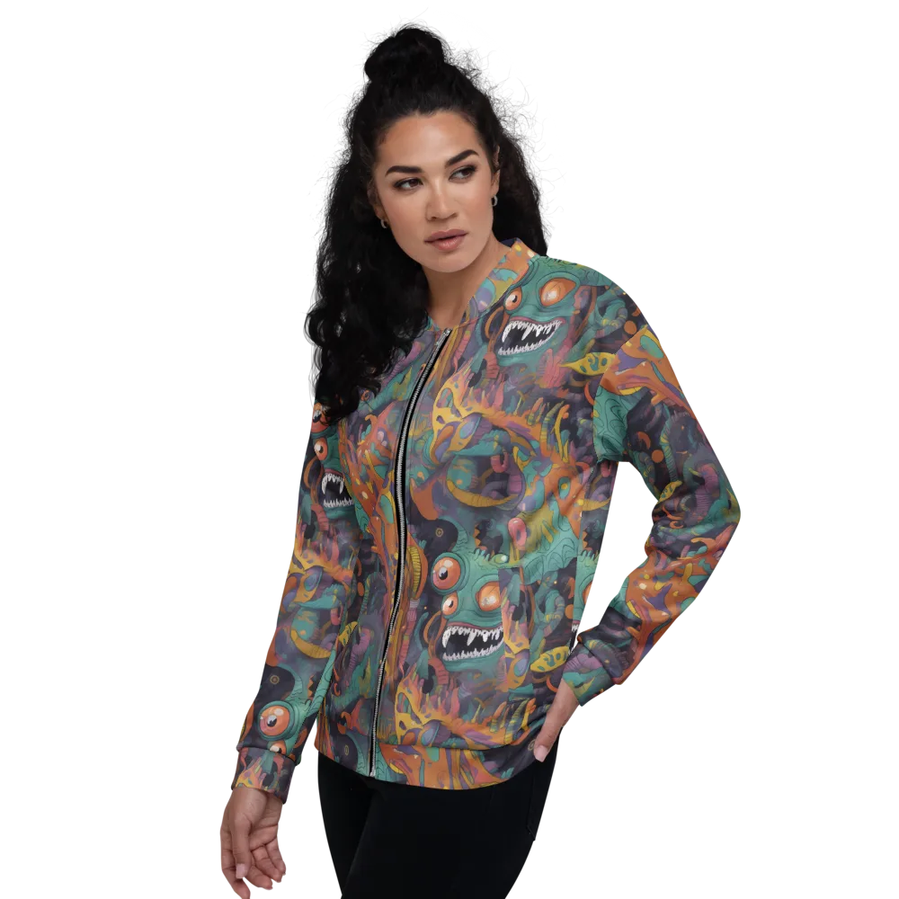 Neon Menagerie on Bomber Jacket — Back print
