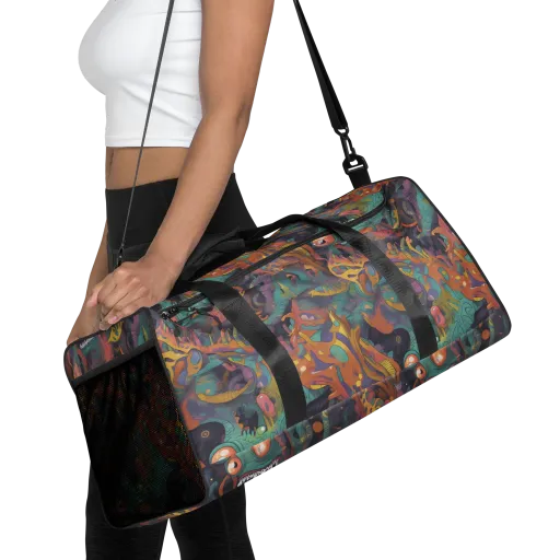 Neon Menagerie on a Duffle Bag