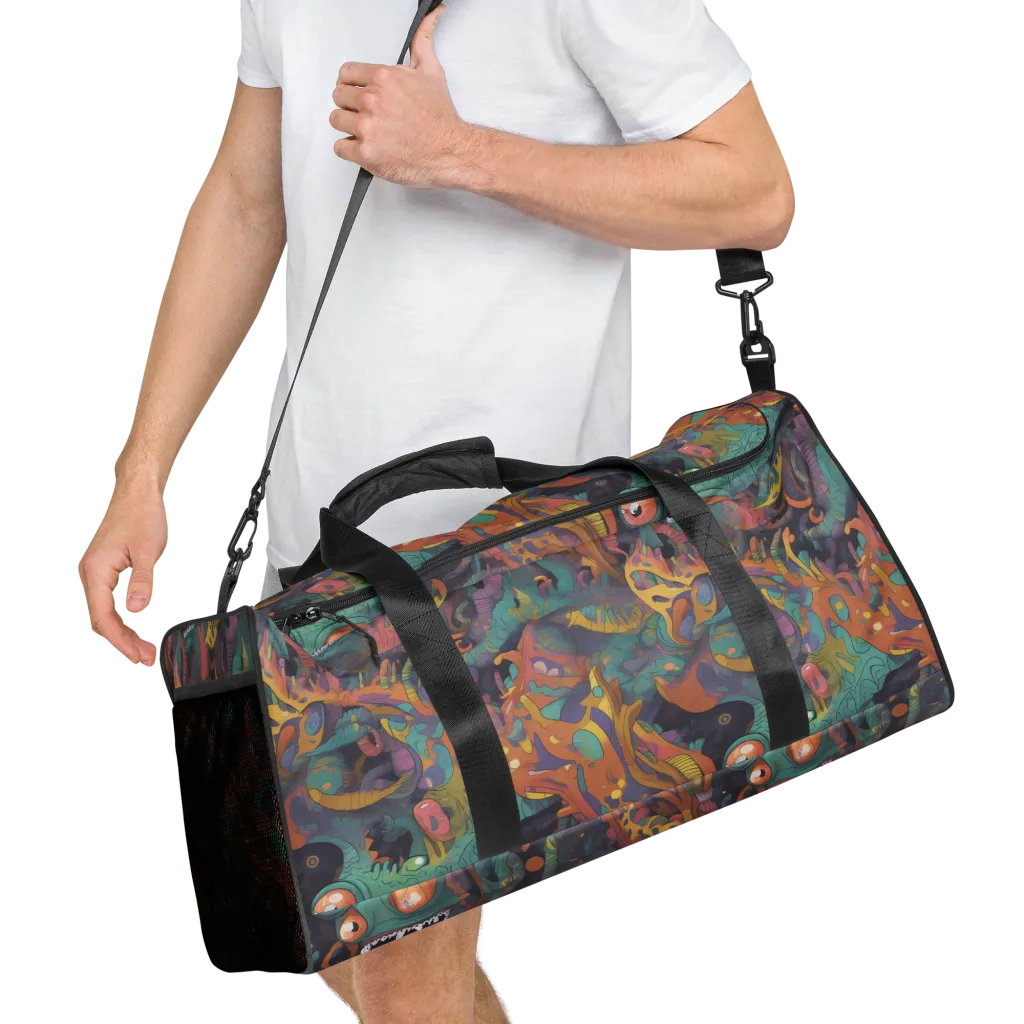 Neon Menagerie on Duffle Bag — Front print