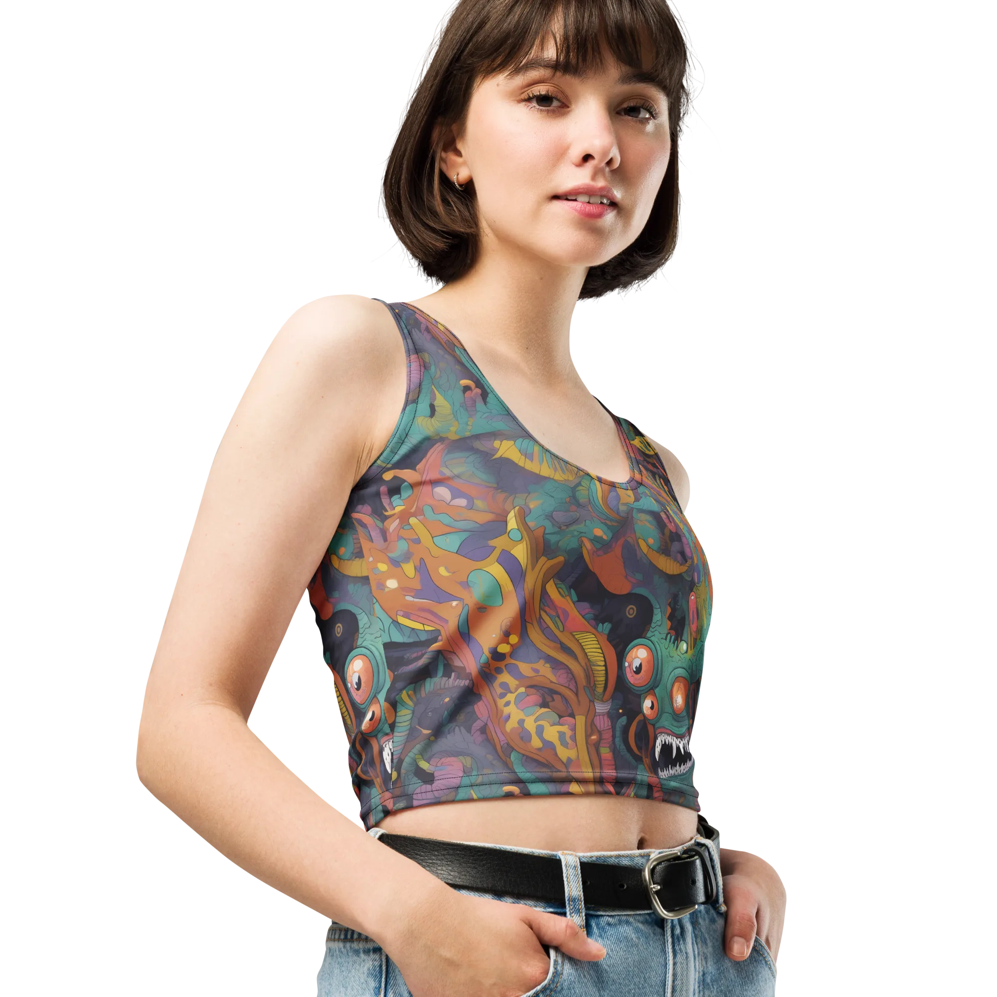 Neon Menagerie on Crop Top — Print file