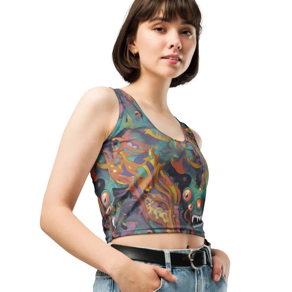 Neon Menagerie on Crop Top — Print file