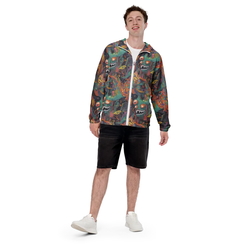 Neon Menagerie on Men's Windbreaker — Front print