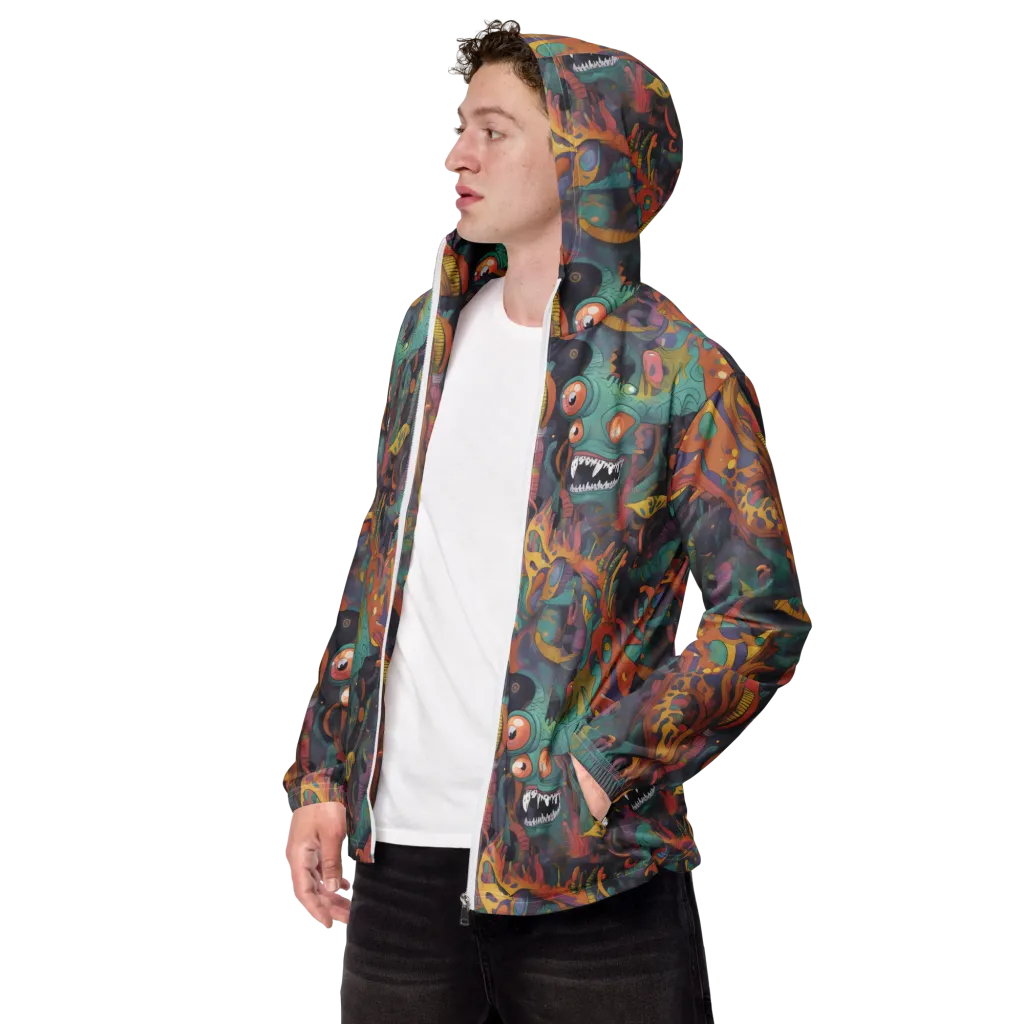 Neon Menagerie on Men's Windbreaker — Left Front