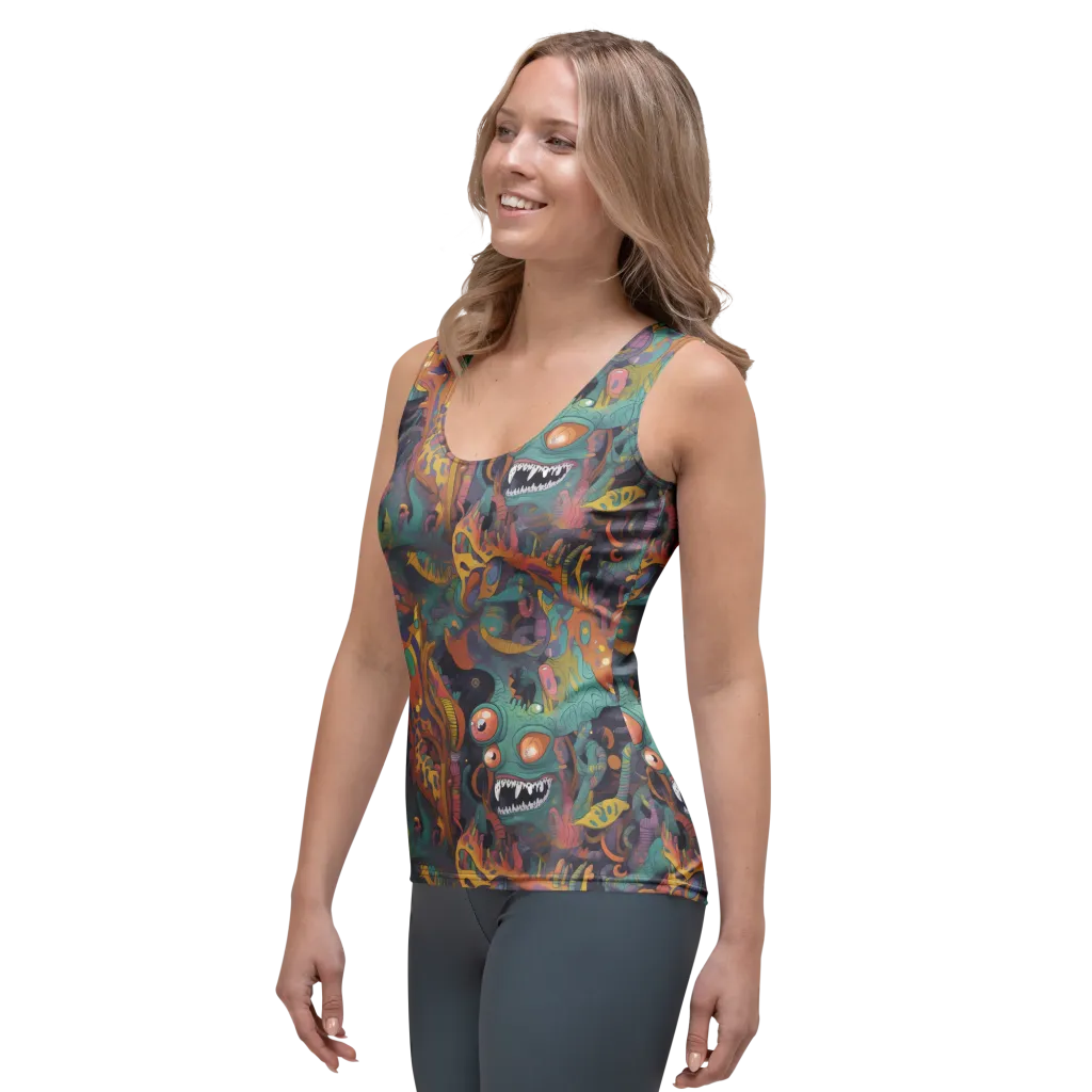 Neon Menagerie on Women's Tank Top — Left Front