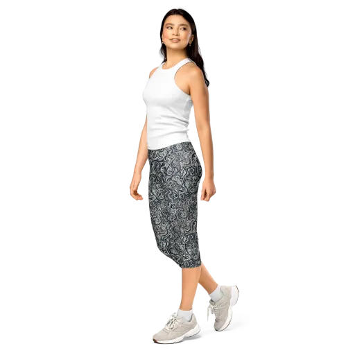 Midnight Marbling on a Capri Leggings