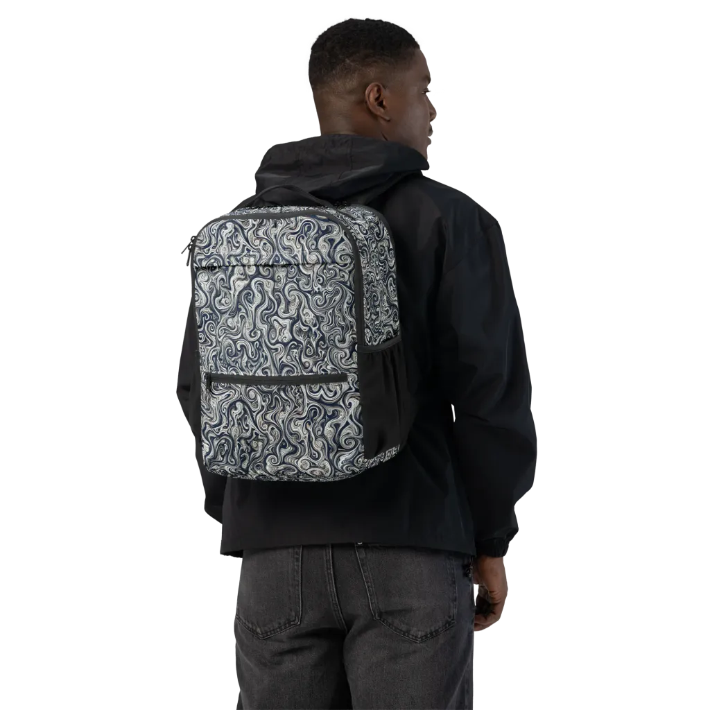 Midnight Marbling on Utility Backpack — Back