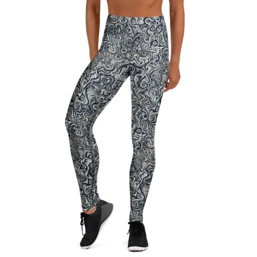 Midnight Marbling on a Yoga Leggings
