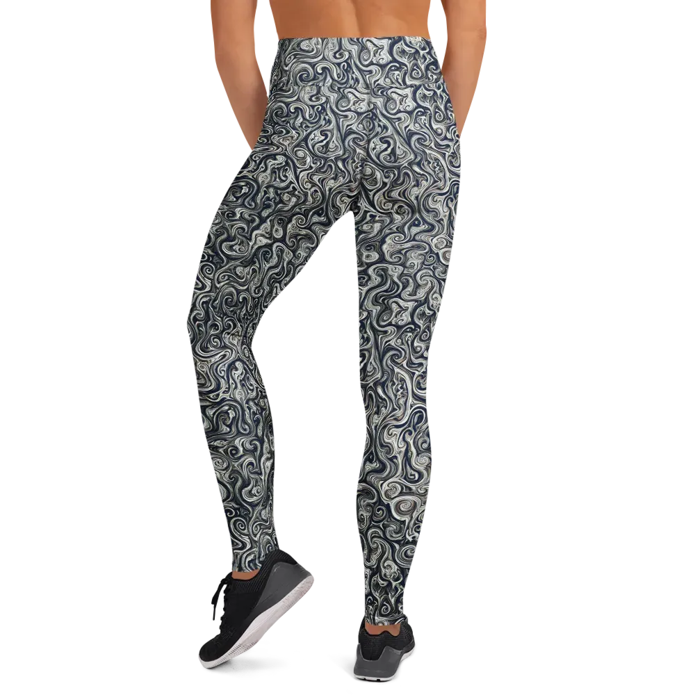 Midnight Marbling on Yoga Leggings — Back
