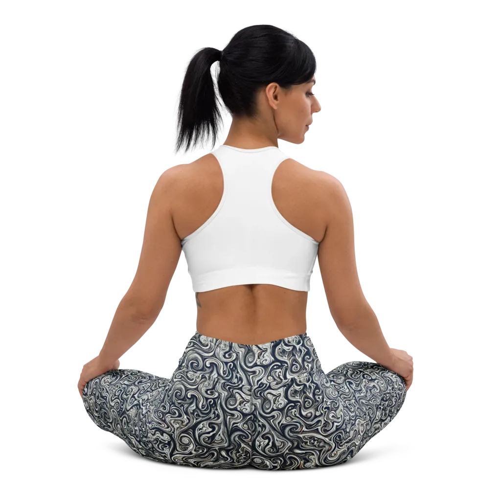 Midnight Marbling on Yoga Leggings — Back waist
