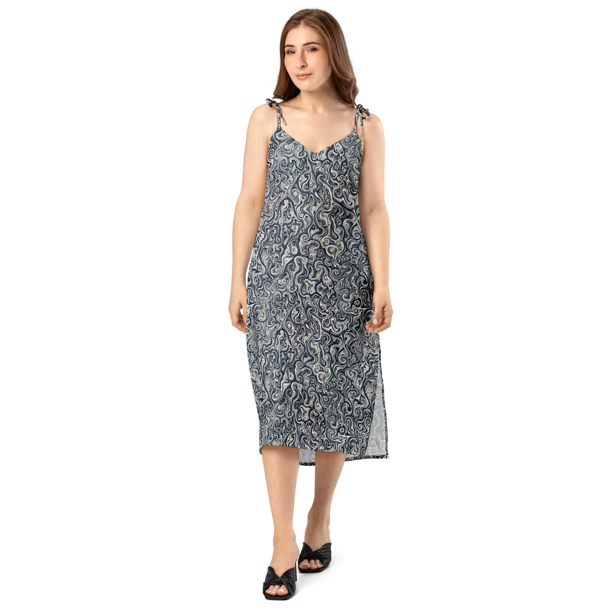 Midnight Marbling on Slip Dress — Front