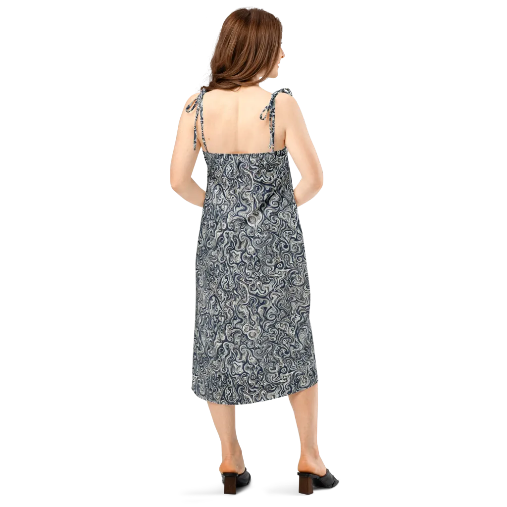 Midnight Marbling on Slip Dress — Back