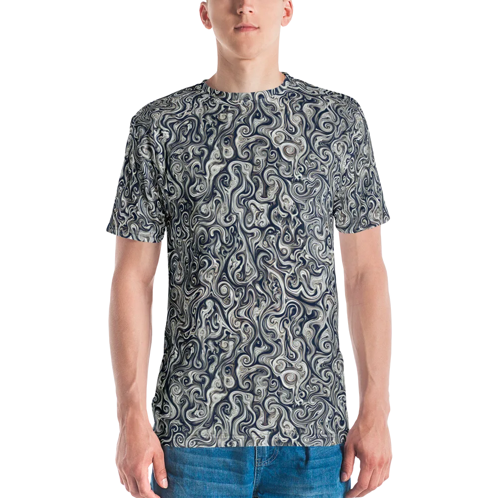 Midnight Marbling on Men's Crew Neck T-Shirt — Front