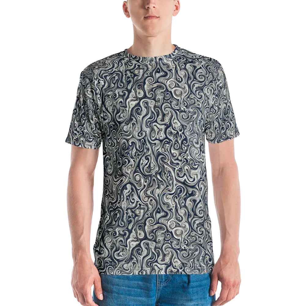 Midnight Marbling on Men's Crew Neck T-Shirt — Front