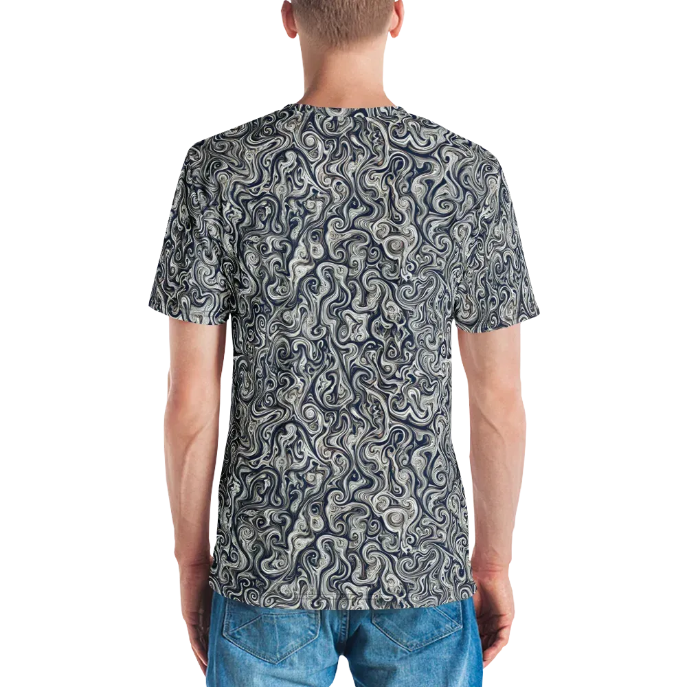 Midnight Marbling on Men's Crew Neck T-Shirt — Back