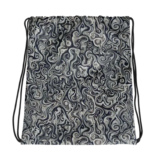Midnight Marbling on a Drawstring Bag