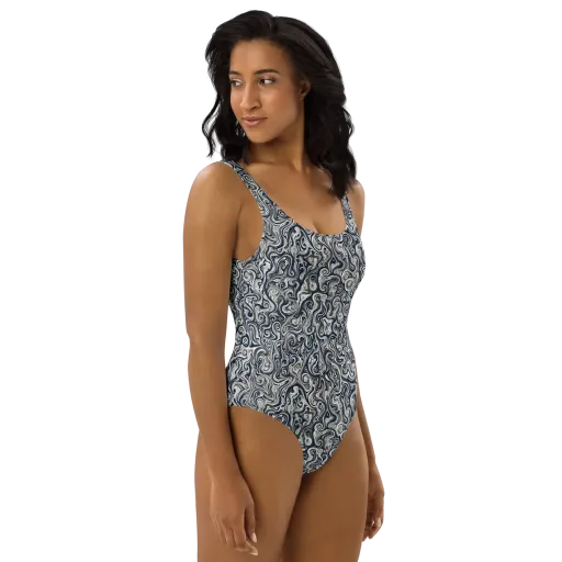 Midnight Marbling on a One-Piece Swimsuit