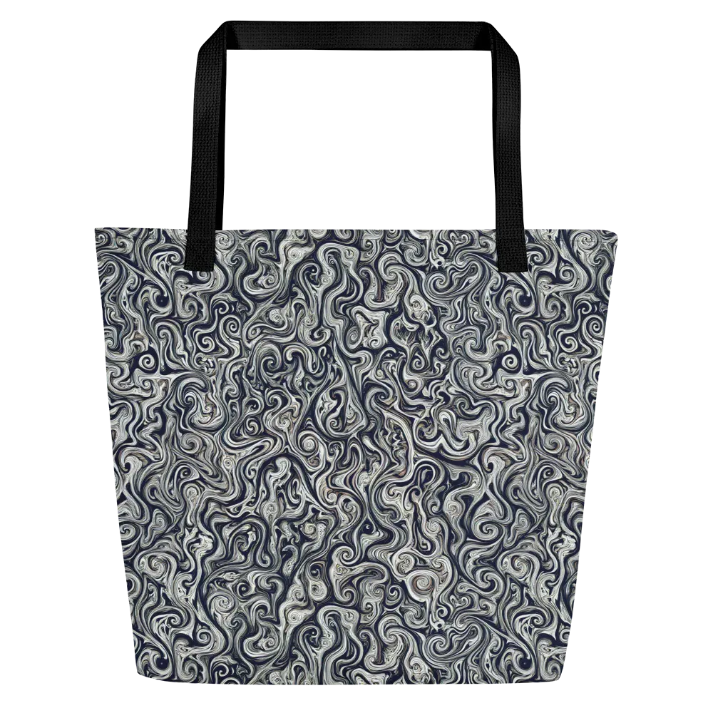 Midnight Marbling on Large Tote Bag W/ Pocket — Front