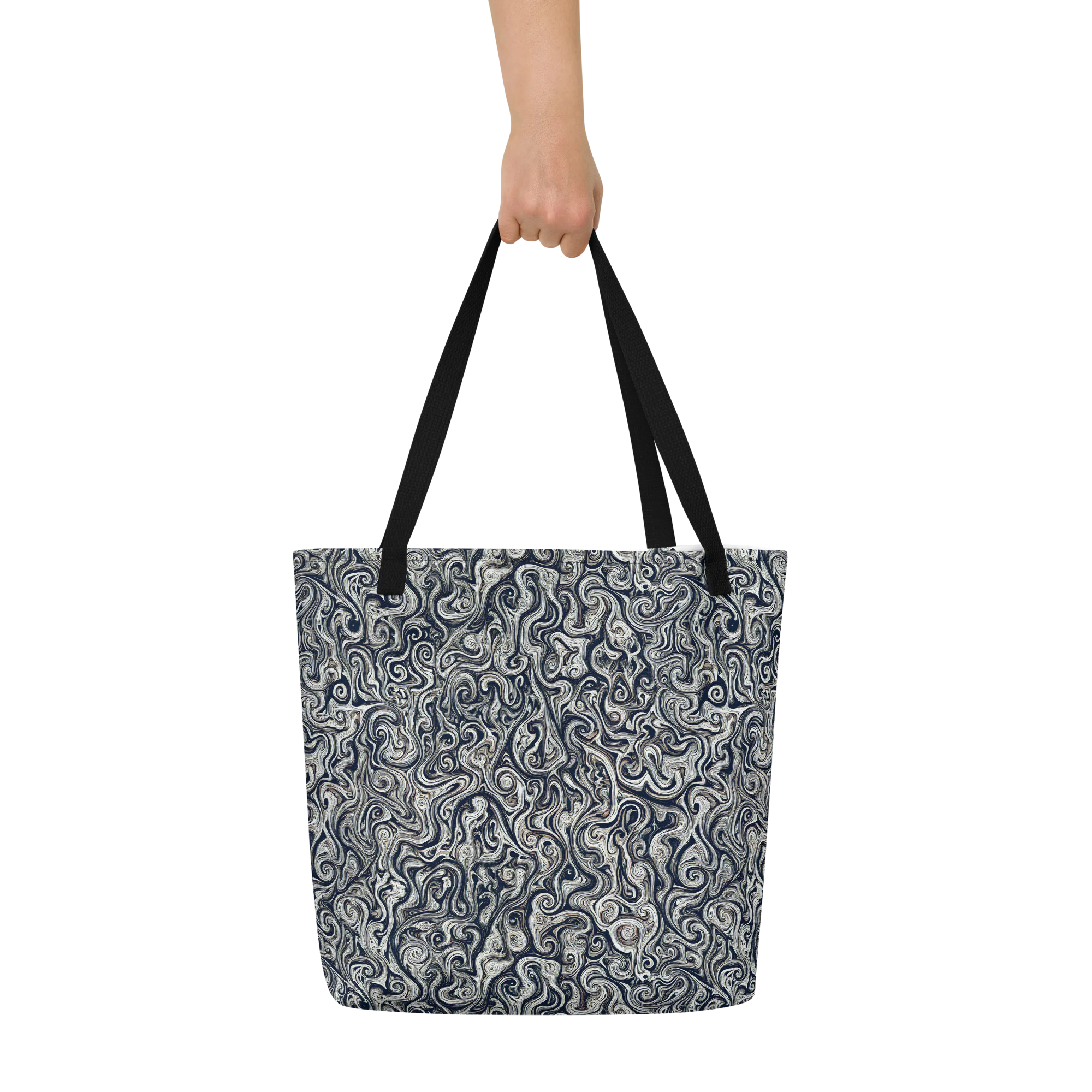 Midnight Marbling on Large Tote Bag W/ Pocket — Print file