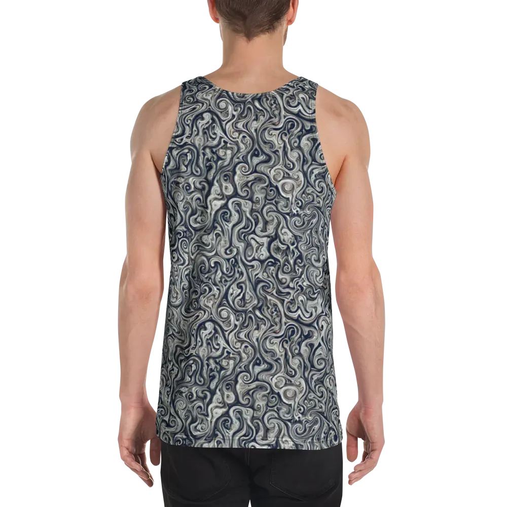 Midnight Marbling on Men's Tank Top — Back