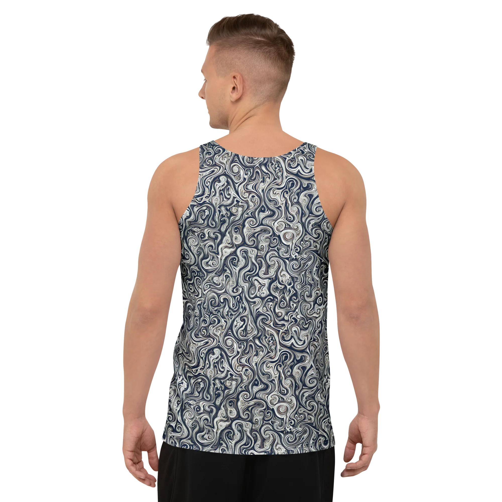 Midnight Marbling on Men's Tank Top — Back print