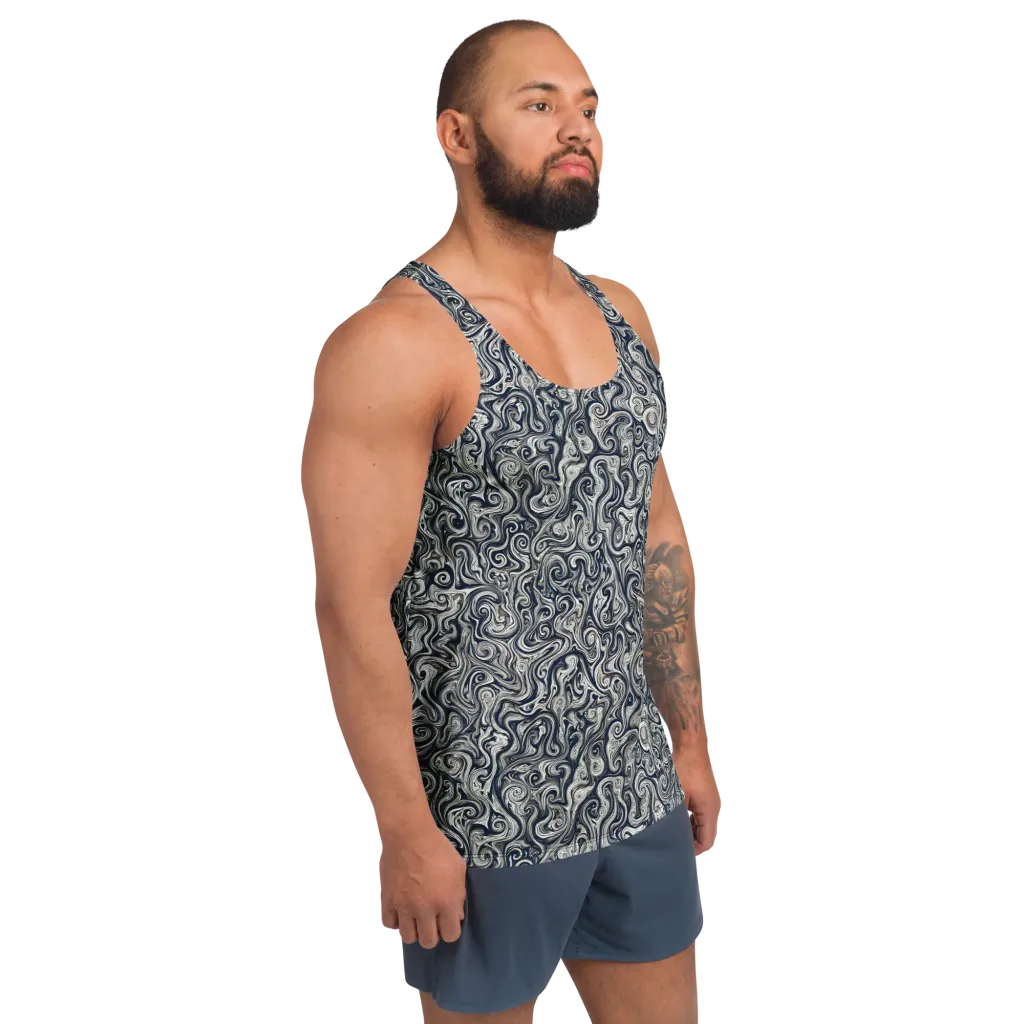 Midnight Marbling on Men's Tank Top — Front print