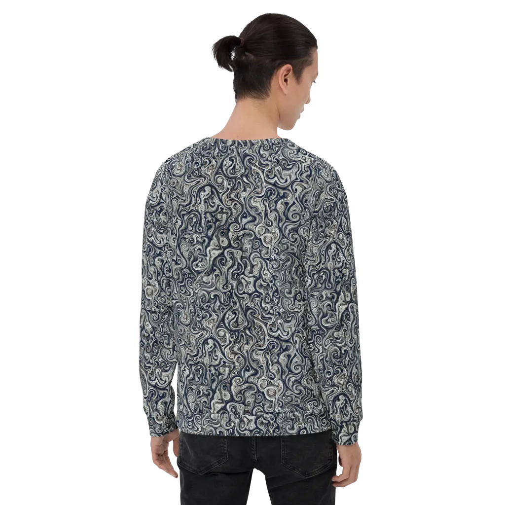 Midnight Marbling on Sweatshirt — Back print