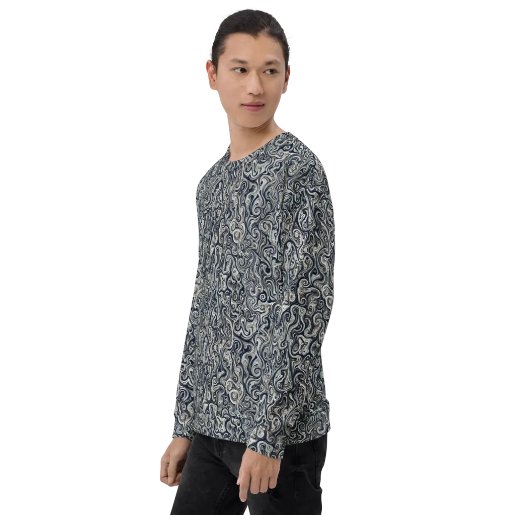 Midnight Marbling on Sweatshirt — Left sleeve