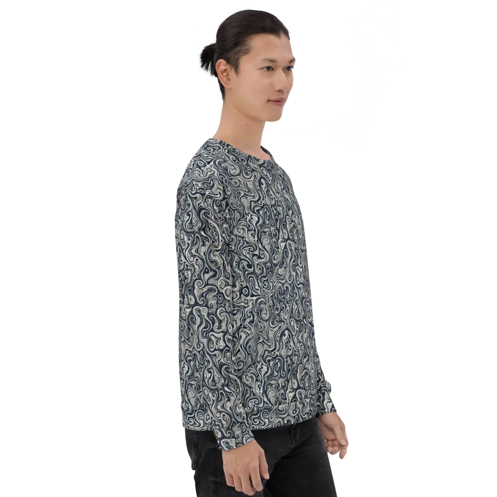 Midnight Marbling on Sweatshirt — Right sleeve