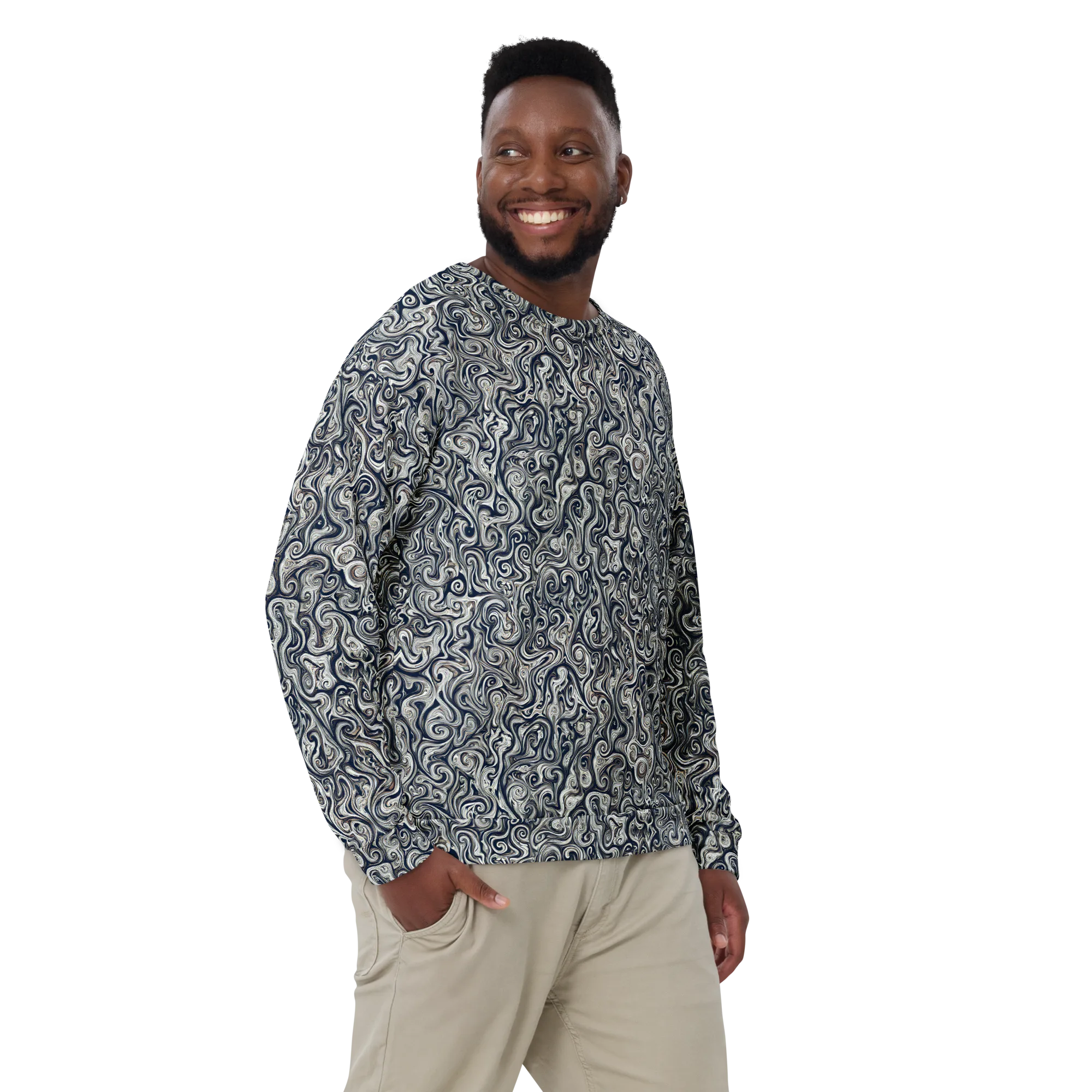 Midnight Marbling on Sweatshirt — Front print