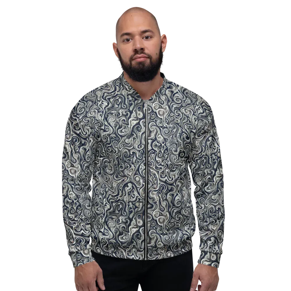 Midnight Marbling on Bomber Jacket — Front