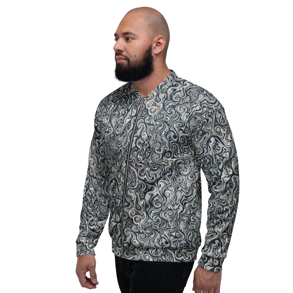 Midnight Marbling on Bomber Jacket — Left