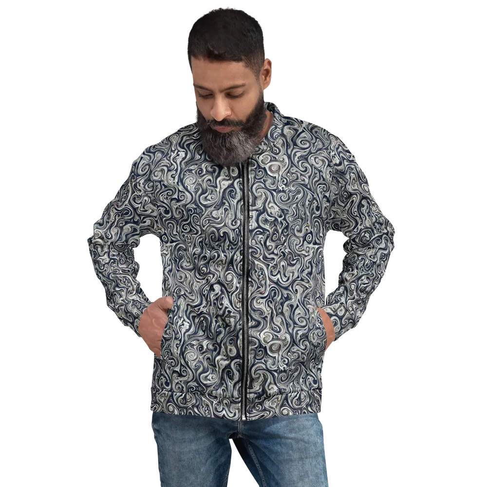 Midnight Marbling on Bomber Jacket — Back print