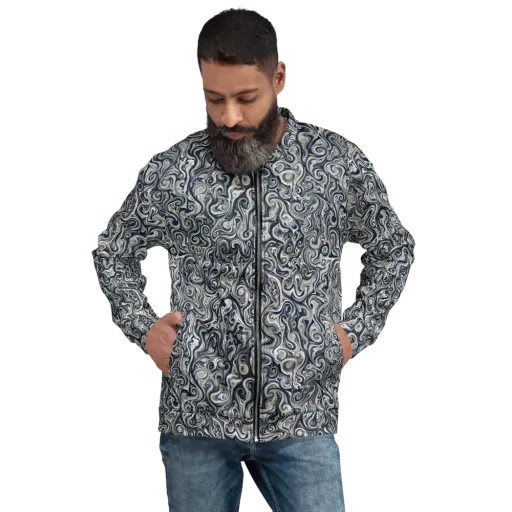 Midnight Marbling on a Bomber Jacket