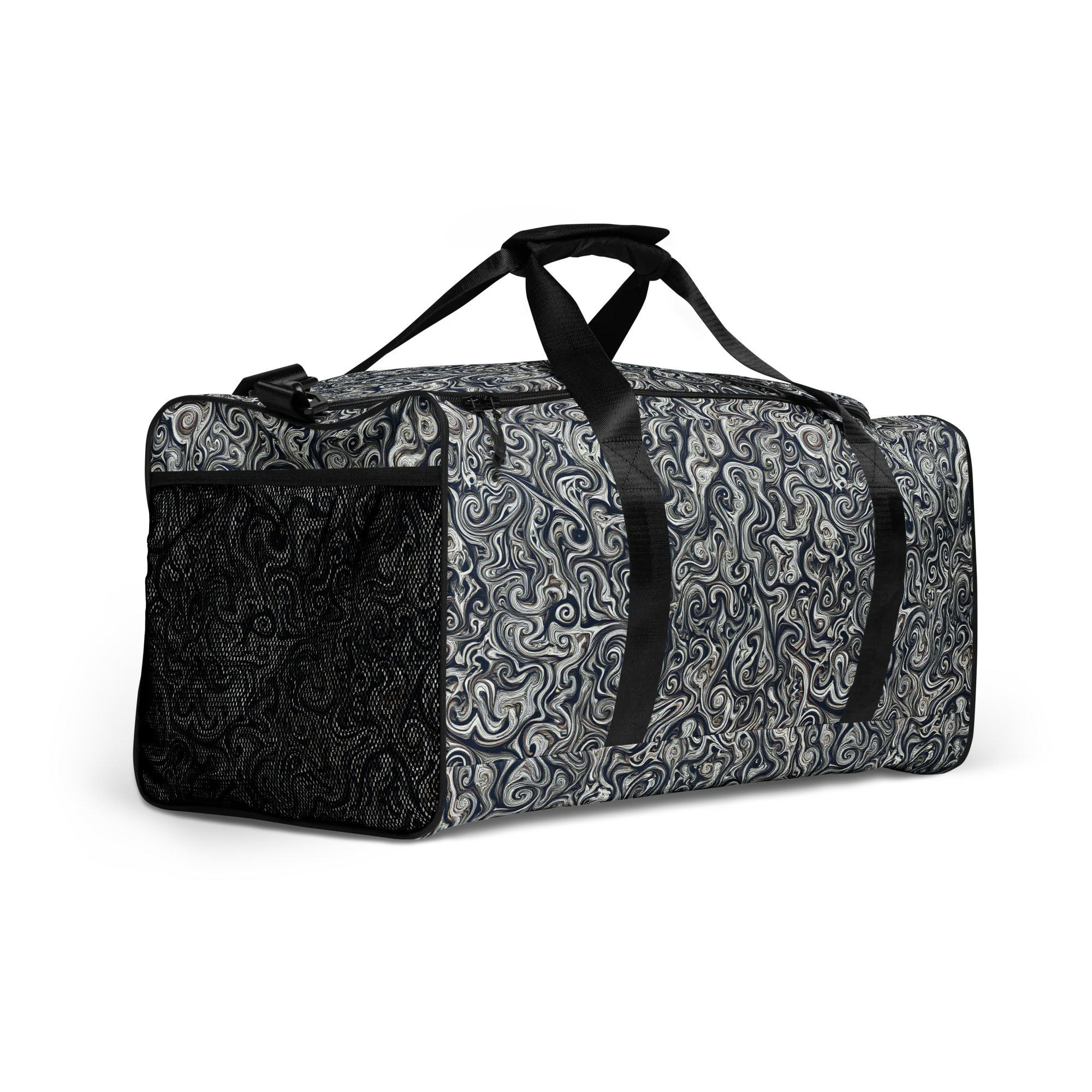 Midnight Marbling on Duffle Bag — Front print