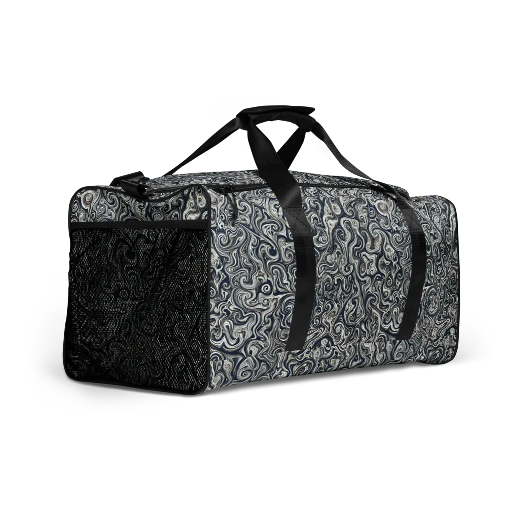 Midnight Marbling on Duffle Bag — Front print
