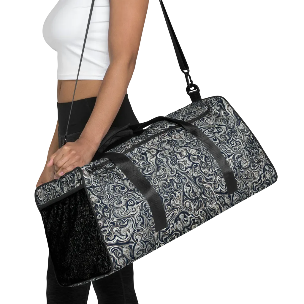 Midnight Marbling on Duffle Bag — Front