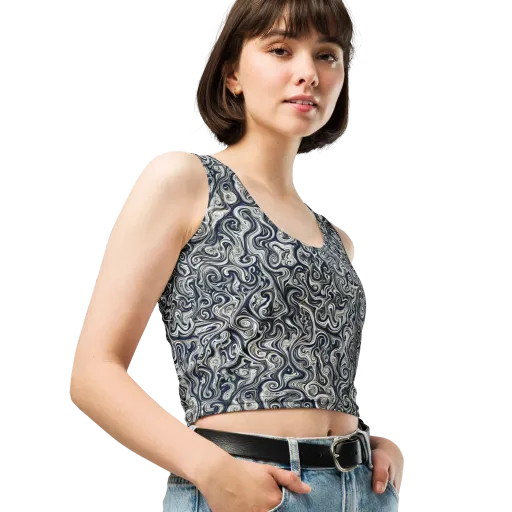 Midnight Marbling on a Crop Top