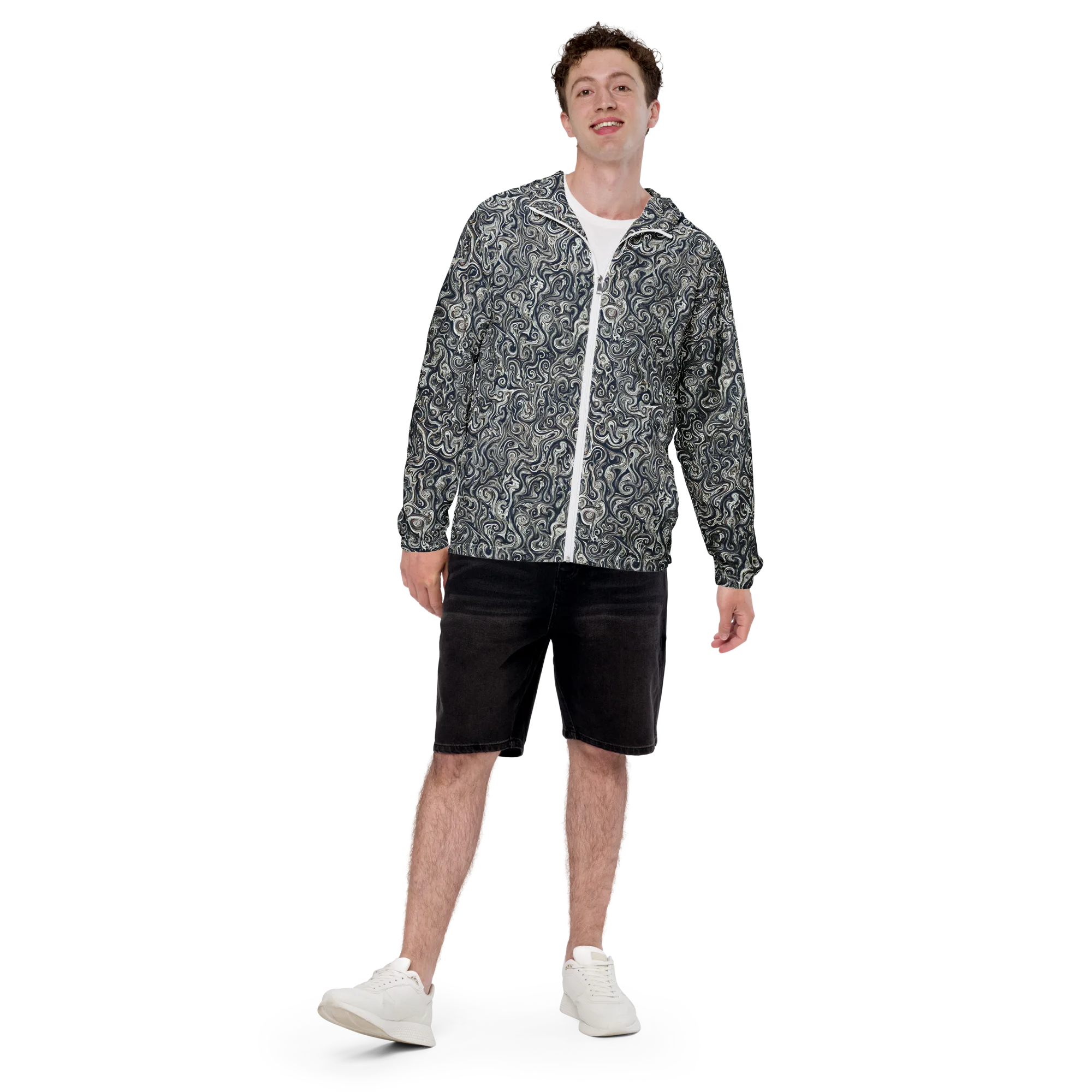 Midnight Marbling on Men's Windbreaker — Front print