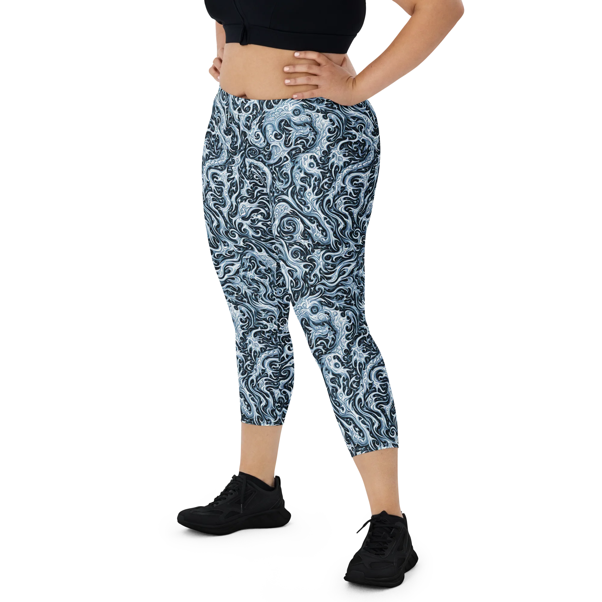 Midnight Arabesque on Capri Leggings — Print file