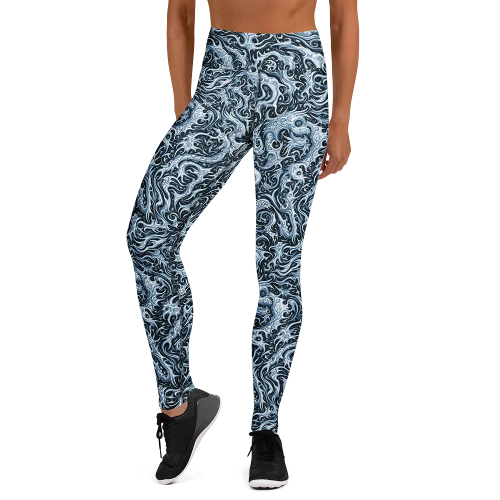 Midnight Arabesque on Yoga Leggings — Front