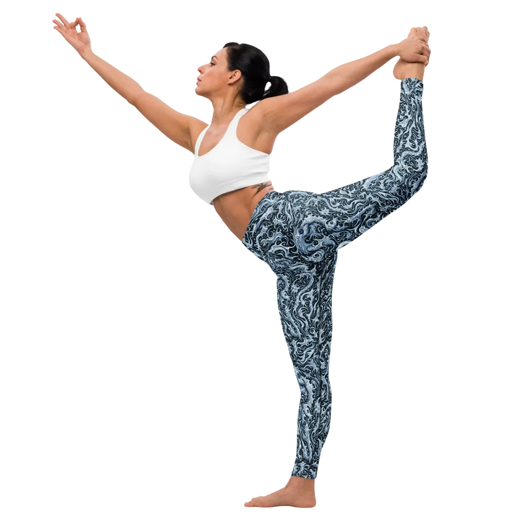 Midnight Arabesque on Yoga Leggings — Front waist