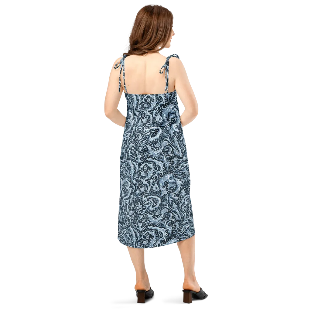 Midnight Arabesque on Slip Dress — Back