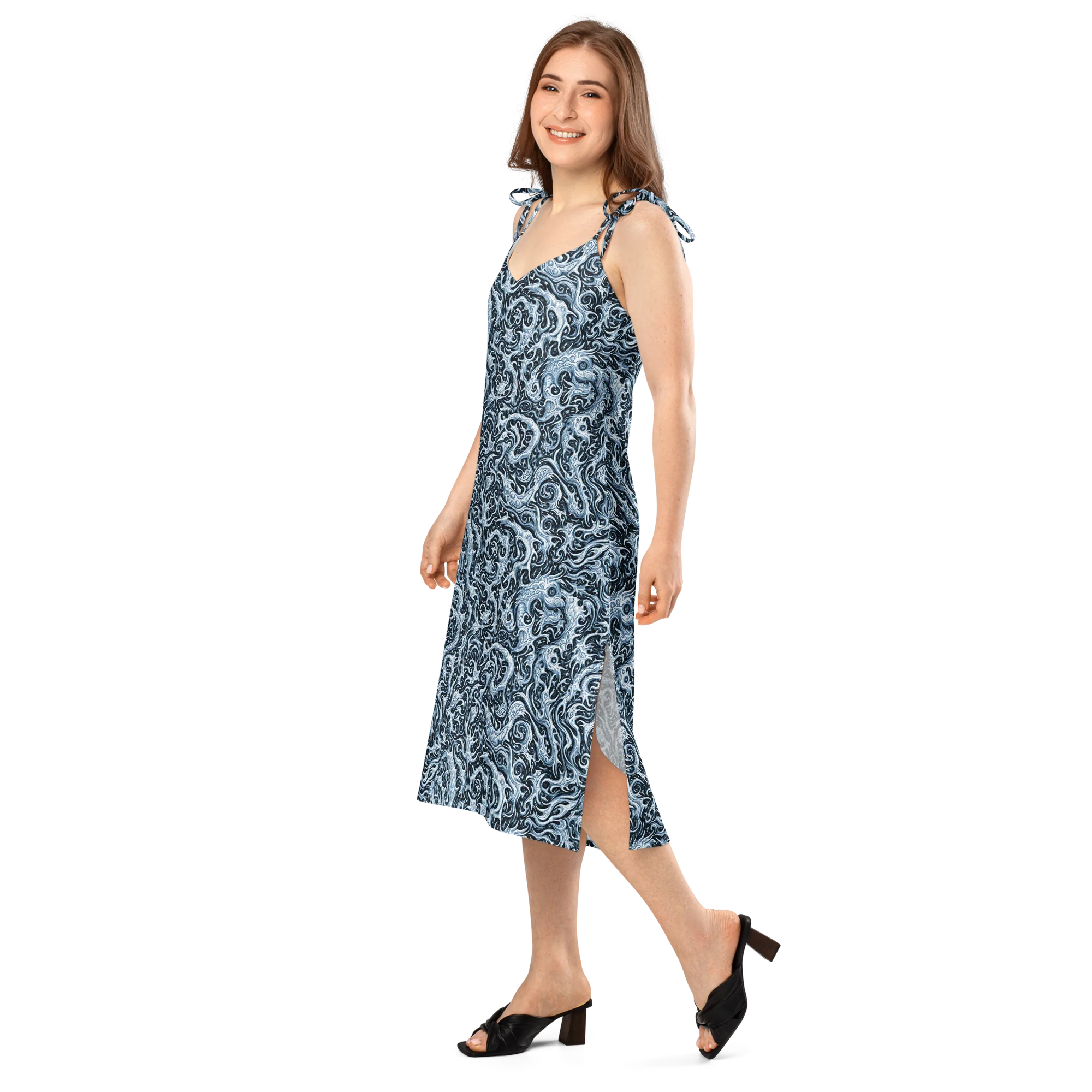 Midnight Arabesque on Slip Dress — Left Front