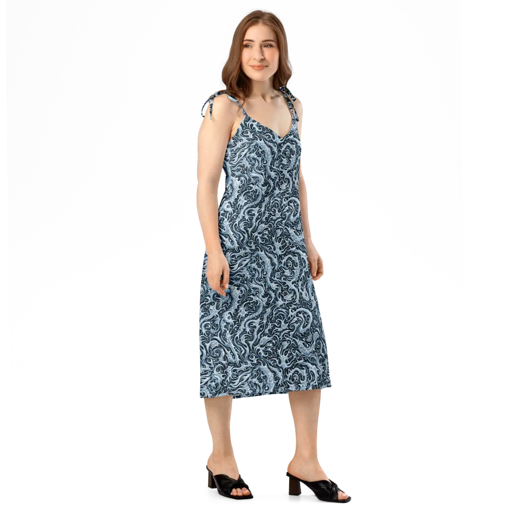 Midnight Arabesque on Slip Dress — Right Front